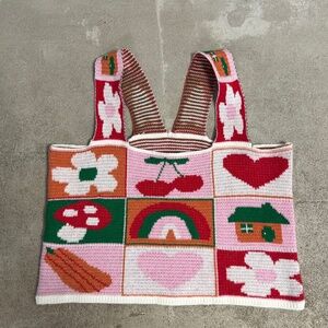 Cider Pattern Knit Cropped Tank